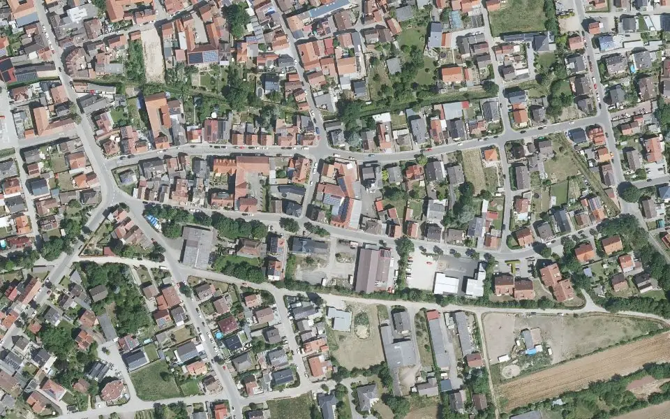 Luftbild der Umgebung von Bioweingut Heber in Worms
