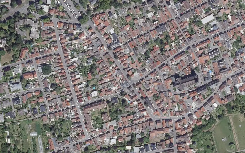 Luftbild der Umgebung von Bude 25 in Mainz