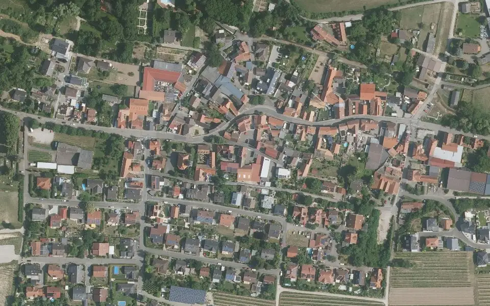 Luftbild mit der Einzellage Held