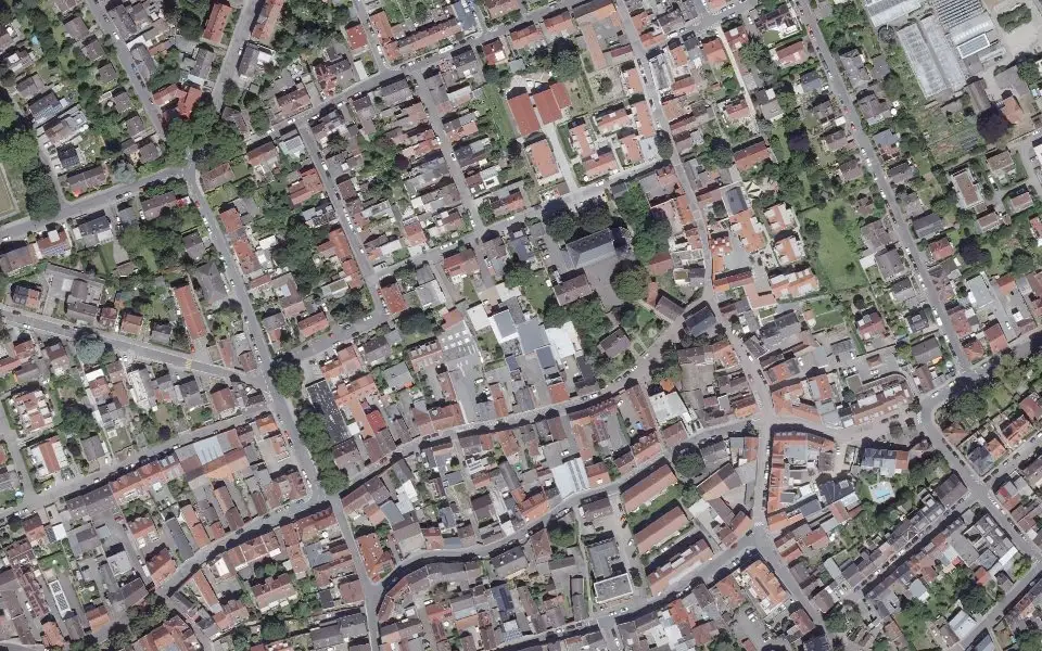 Luftbild der Umgebung von Jacques’ Wein-Depot in Mainz
