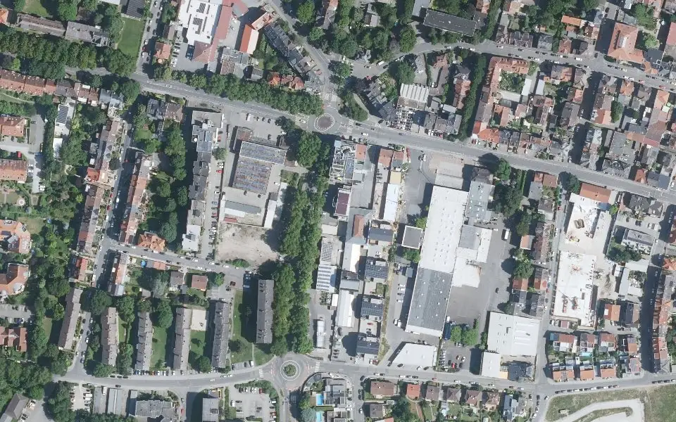 Luftbild der Umgebung von Jacques' Wein-Depot in Worms