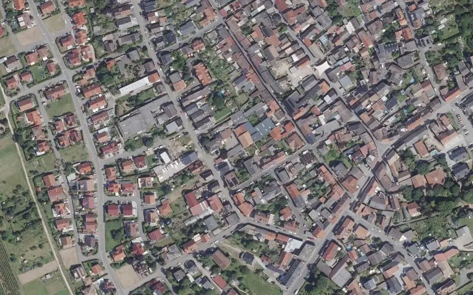 Luftbild mit der Einzellage St. Jakobsberg