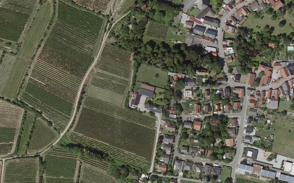 Luftbild mit der Einzellage Goldberg