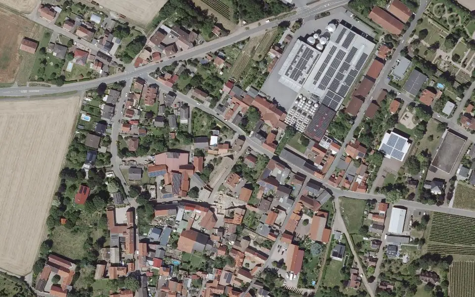 Luftbild mit der Einzellage Hähnchen
