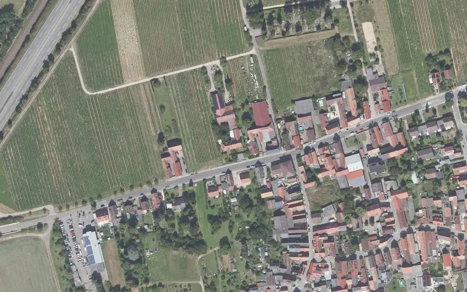 Luftbild der Umgebung von Sekt- und Weingut Harald Fath in Landau in der Pfalz