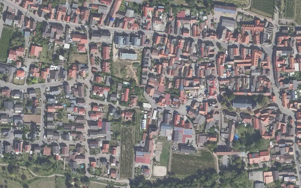 Luftbild der Umgebung von Wein- und Gästehaus J. u. A. Spieß in Kirrweiler