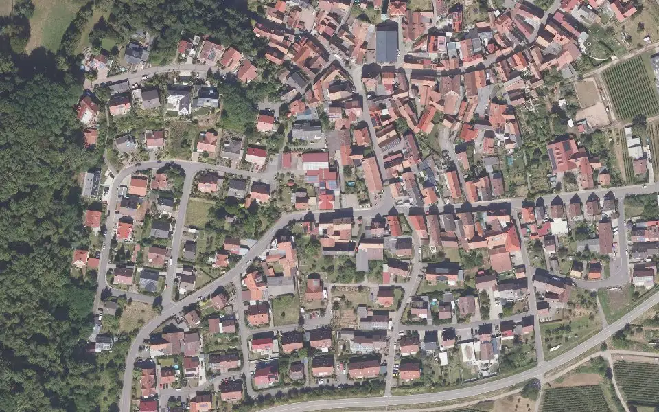 Luftbild der Umgebung von Weingut Bender in Eschbach