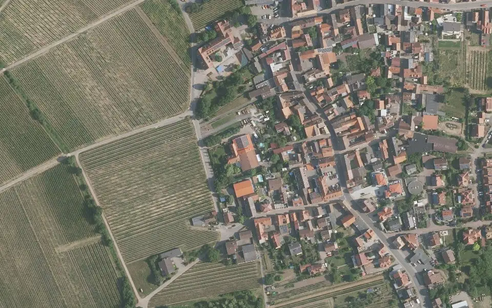 Luftbild der Umgebung von Weingut Bühler in Kallstadt