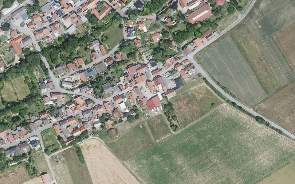 Luftbild der Umgebung von Weingut Burkhard in Wahlheim