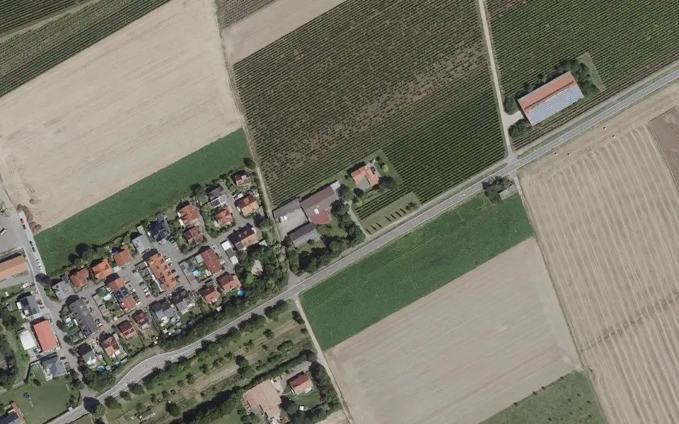 Luftbild der Umgebung von Weingut Dörrschuck in Lörzweiler