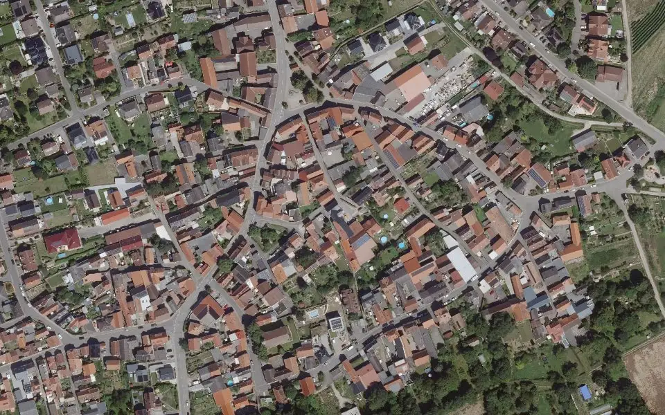 Luftbild mit der Einzellage Mönchspfad