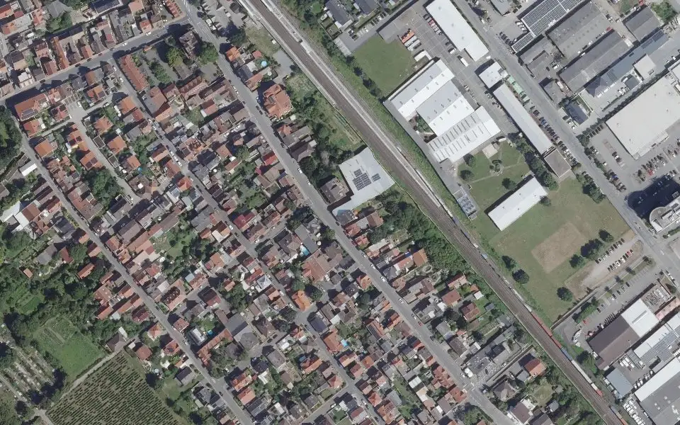Luftbild der Umgebung von Weingut Emig in Bodenheim