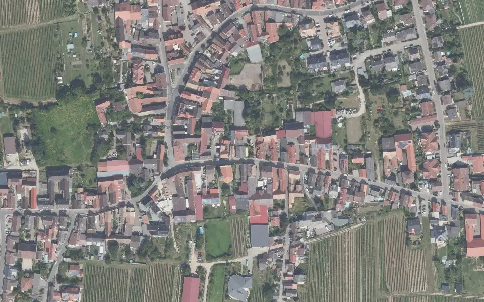 Luftbild der Umgebung von Weingut Eymann in Gönnheim