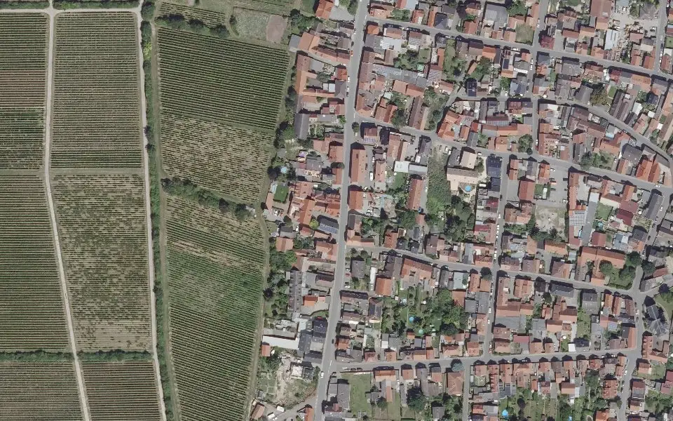 Luftbild der Umgebung von Weingut Frank Kühn in Dienheim