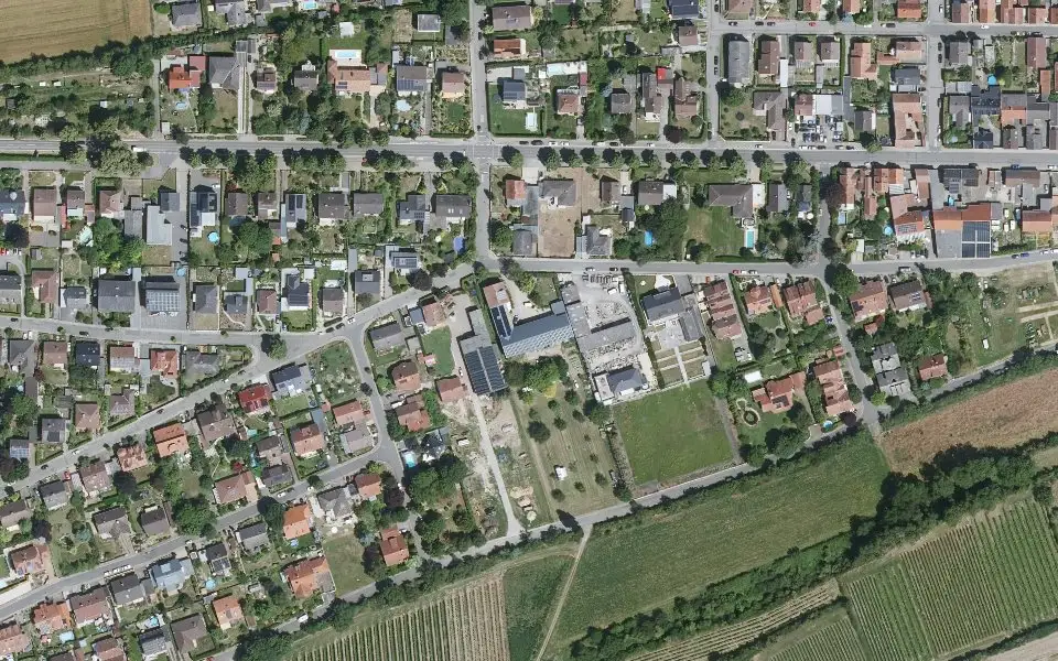 Luftbild der Umgebung von Weingut Grittmann in Osthofen