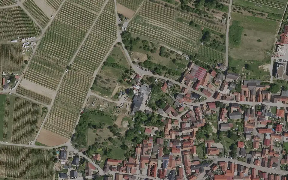 Luftbild der Umgebung von Weingut Harald Schäffer in Schweigen-Rechtenbach