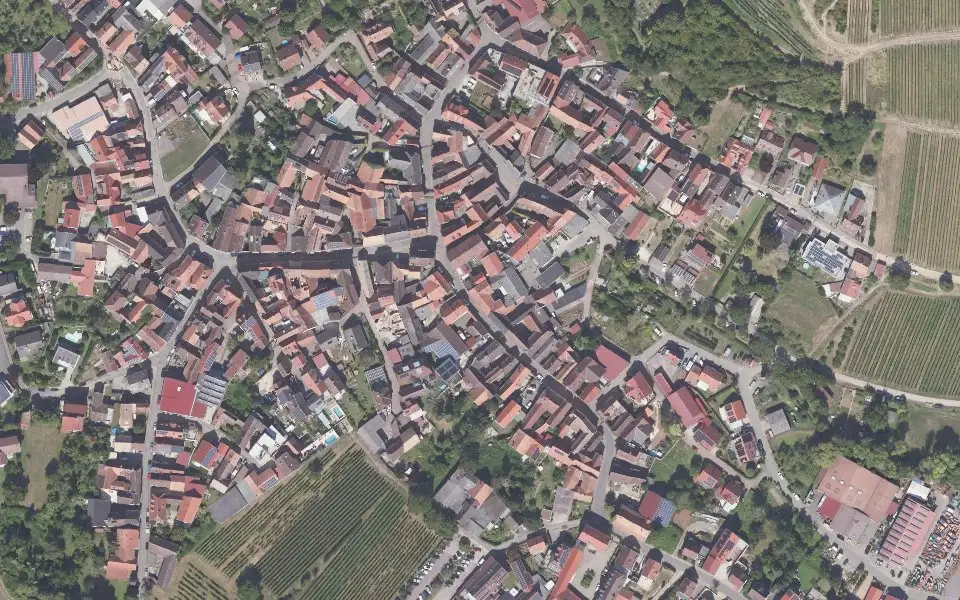 Luftbild der Umgebung von Weingut Harals Leiner in Ilbesheim bei Landau in der Pfalz