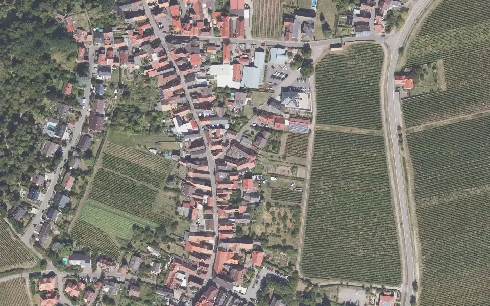 Luftbild der Umgebung von Weingut Hertel in Burrweiler