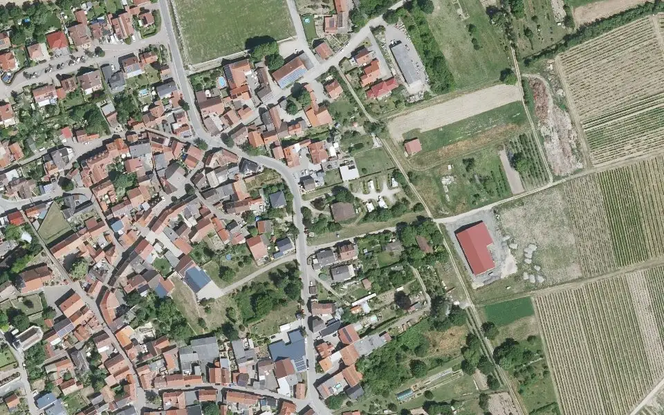 Luftbild der Umgebung von Weingut Huppert in Gundersheim