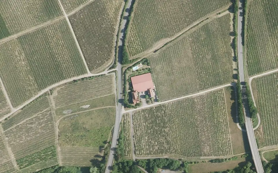 Luftbild mit der Einzellage Goldberg