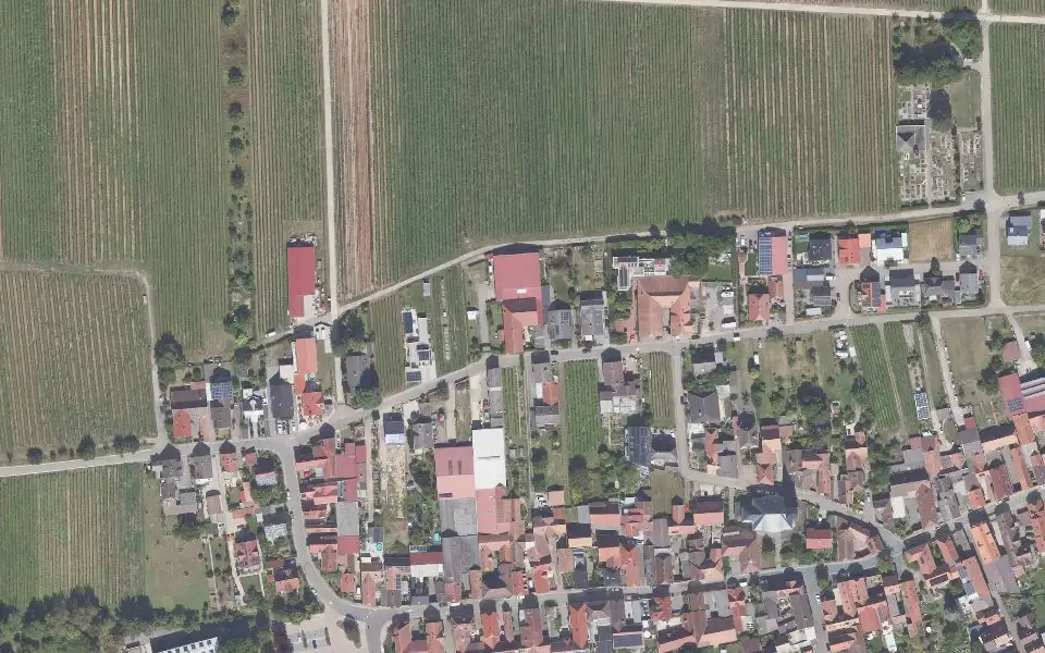Luftbild der Umgebung von Weingut Koch in Roschbach