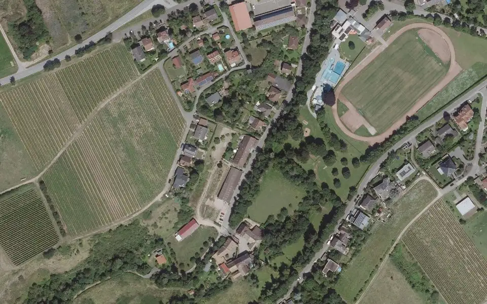 Luftbild der Umgebung von Weingut Müller in Wöllstein