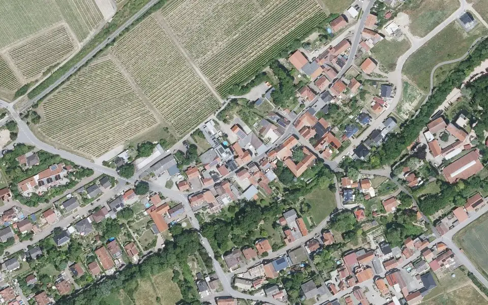 Luftbild der Umgebung von Weingut Oswald in Wahlheim