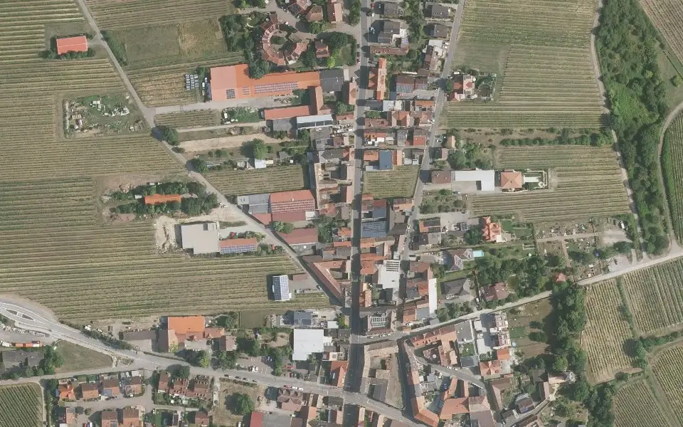 Luftbild der Umgebung von Weingut Petri in Herxheim am Berg