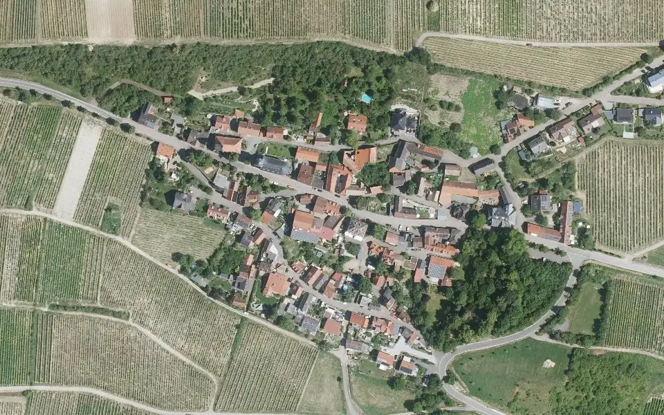 Luftbild der Umgebung von Weingut Römerhof in Zellertal
