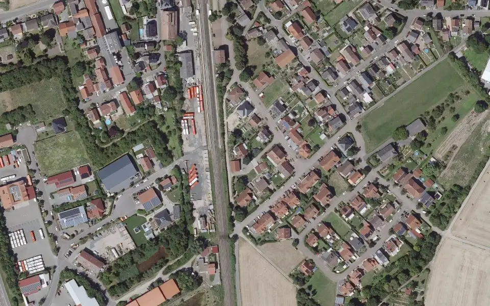 Luftbild der Umgebung von Weingut Schmahl in Albig