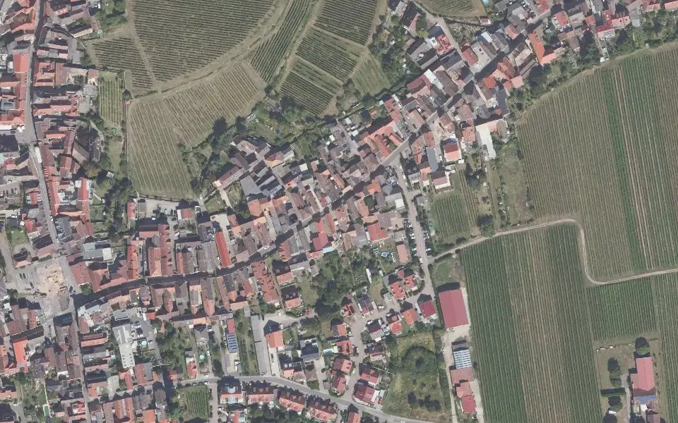 Luftbild der Umgebung von Weingut Schneider-Beiwinkel in Edenkoben