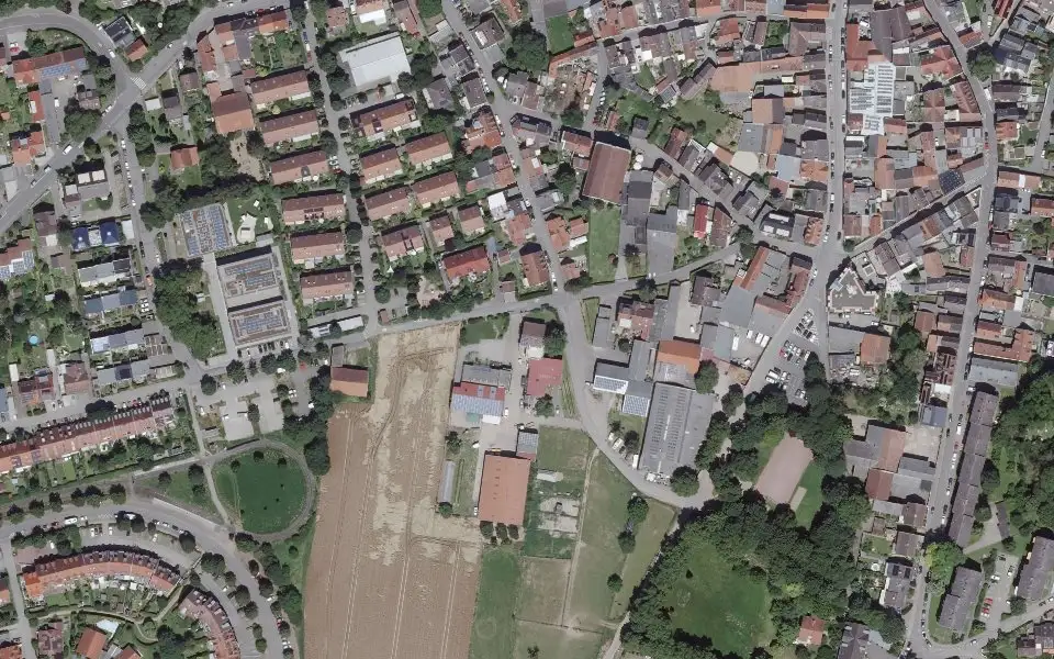 Luftbild der Umgebung von Weingut Schneider in Mainz