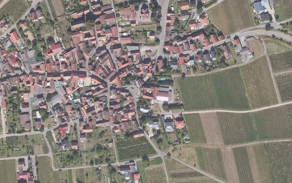 Luftbild der Umgebung von Weingut Scholler in Birkweiler