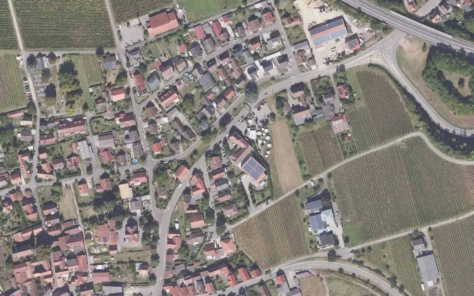 Luftbild der Umgebung von Weingut Siener in Birkweiler