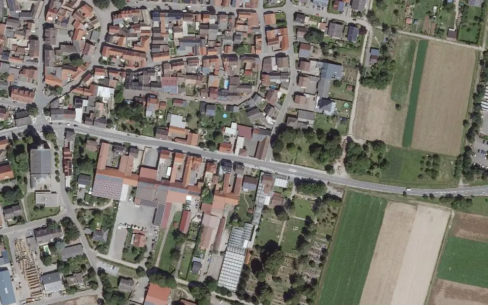 Luftbild der Umgebung von Weingut Spanier in Gau-Bickelheim