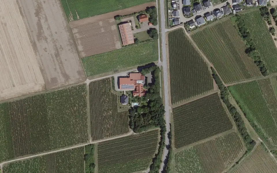 Luftbild der Umgebung von Weingut Steigerhof in Harxheim