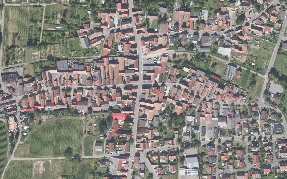 Luftbild der Umgebung von Weingut & Straußwirtschaft Kaufmann in Impflingen