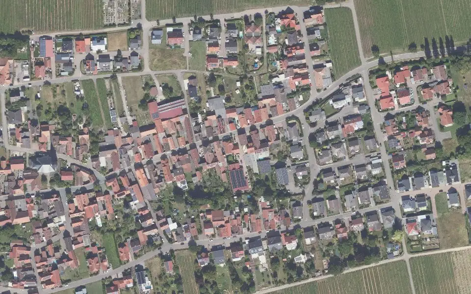 Luftbild der Umgebung von Weingut Tobias Minges in Roschbach