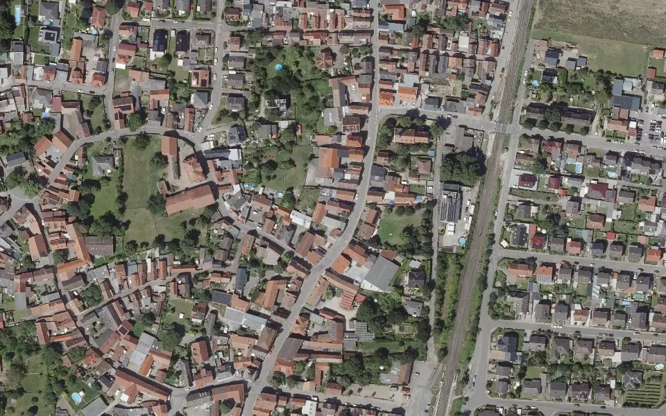 Luftbild der Umgebung von Weingut und Gästehaus Breth in Alsheim