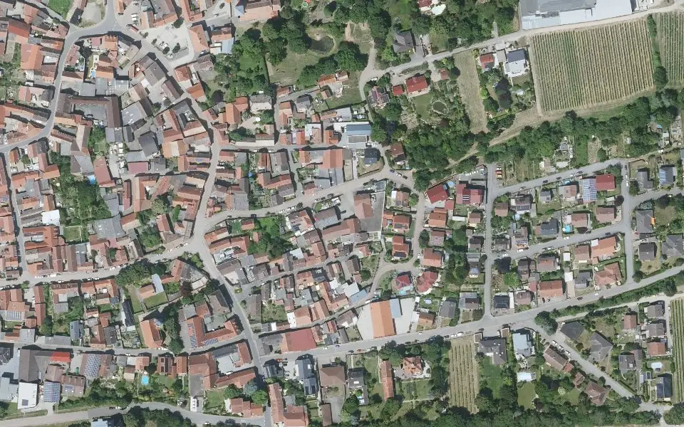 Luftbild der Umgebung von Weingut Weinreich in Bechtheim