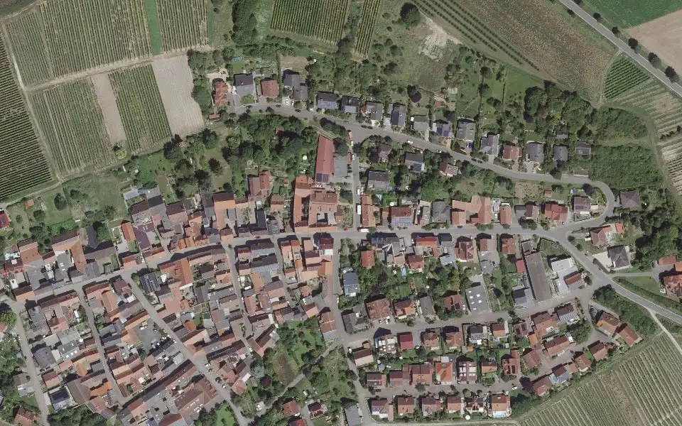 Luftbild der Umgebung von Weingut Wetzler in Vendersheim